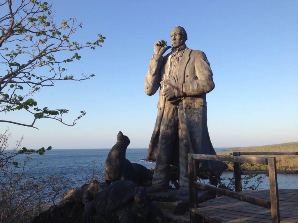 darwin statue at san cristobal galapagos islands